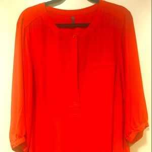 NYDJ Blouse 2X - Solid Poppy Red